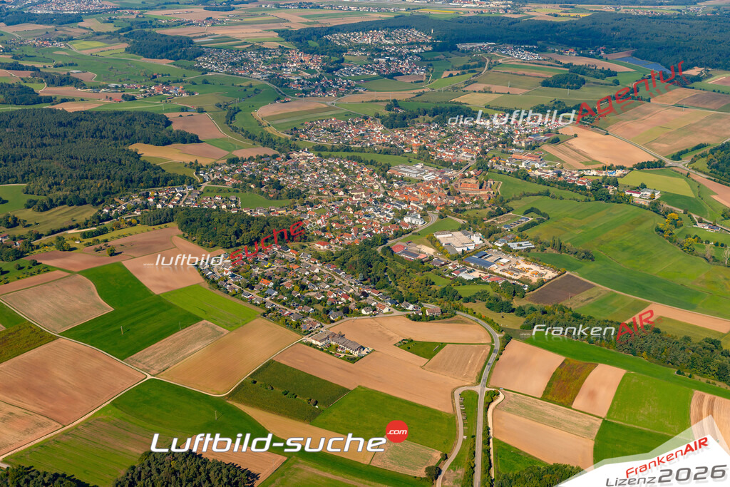 Klassische Luftaufnahme ohne Drohne zeigt:Boxbrunn bei Lichtenau - Die Luftbildaufnahme wurde 2025 vom UL-Flugzeug heraus erstellt ( keine Drohne ) - Hochauflösende Luftaufnahme -Nicht vergleichbar mit Google Maps oder Satelittenbilder- Die Geschenkidee !Mit Lizenz und Bildrechte bestellbar