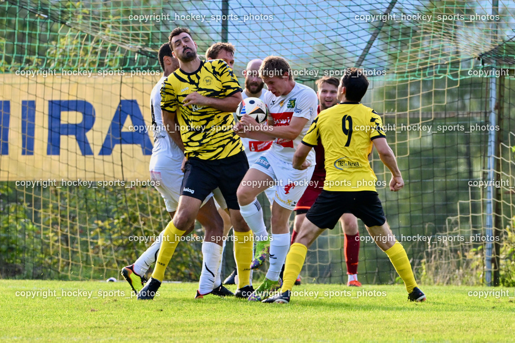FC Faakersee vs. Rapid Lienz  | #18 Andreas Unterguggenberger FC Faakersee, #9 Thomas Unterguggenberger FC Faakersee, #7 Florian Ladstätter Rapid Lienz, FC Faakersee vs. Rapid Lienz , FC Faakersee vs. Rapid Lienz  am 04.08.2024 in Faakersee (Sportplatz Faakersee), Austria, (Photo by Bernd Stefan)