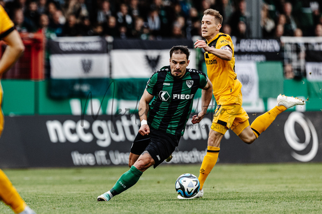 3. Liga, Saison 2023/24, 31. Spieltag: SC Preußen Münster - Dynamo Dresden | Münster, 30.03.2024: 3. Liga, 31. Spieltag, SC Preußen Münster gegen Dynamo Dresden im LVM-Preußenstadion in Münster. Foto: sportfotografie.ms | Markus Paletta - Realisiert mit Pictrs.com