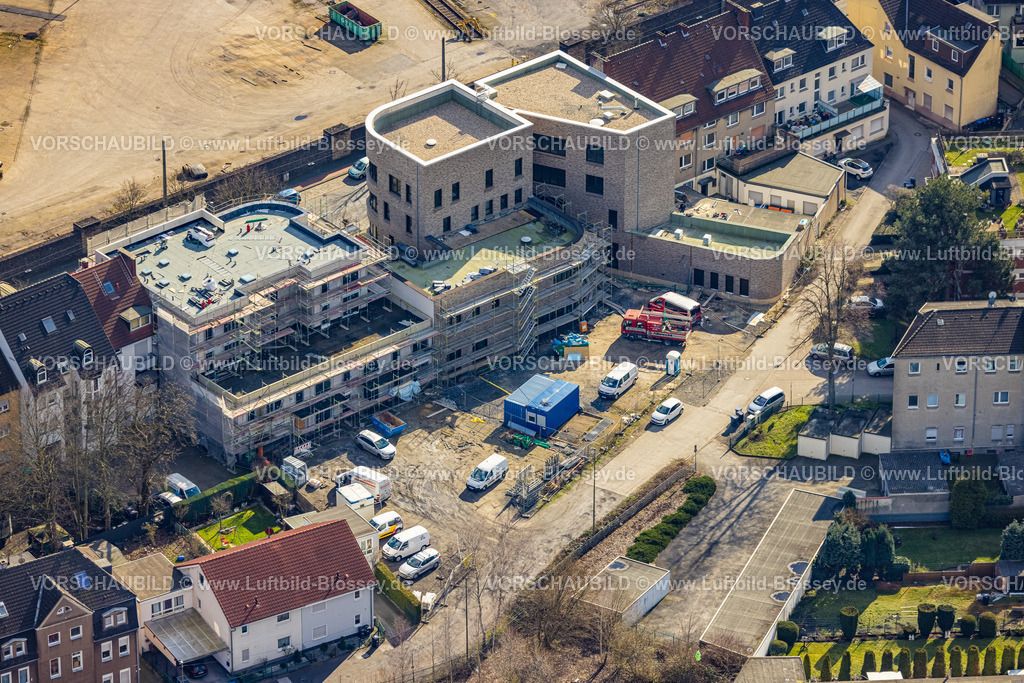 Hamm230215643 | Luftbild, Baustelle Stadtteilzentrum mit Neubau Wohnungen an der Wilhelmstraße, Mitte, Hamm, Ruhrgebiet, Nordrhein-Westfalen, Deutschland