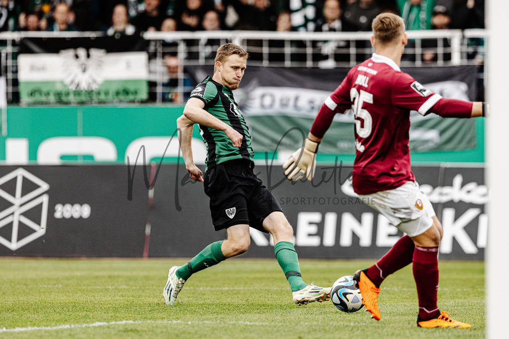 3. Liga, Saison 2023/24, 31. Spieltag: SC Preußen Münster - Dynamo Dresden | Münster, 30.03.2024: 3. Liga, 31. Spieltag, SC Preußen Münster gegen Dynamo Dresden im LVM-Preußenstadion in Münster. Foto: sportfotografie.ms | Markus Paletta - Realisiert mit Pictrs.com