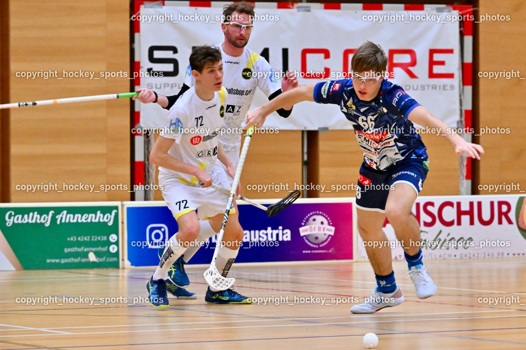 VSV Unihockey vs. IC Graz 17.12.2022 | #72 Finn Strebel, #11 Franz Niederleitner, #66 Jakob Rainer
