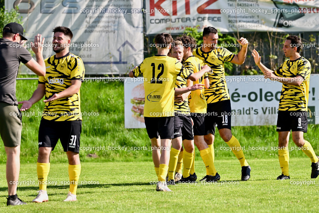 SC Magdalen vs. FC Faakersee | Headcoach FC Faakersee Robert Samonig, #31 Arnel Mulahalilovic FC Faakersee, #12 Moritz Nico Prugger FC Faakersee, #23 Roman Adunka FC Faakersee, #18 Andreas Unterguggenberger FC Faakersee, #9 Thomas Unterguggenberger FC Faakersee, SC Magdalen vs. FC Faakersee, SC Magdalen vs. FC Faakersee am 14.04.2024 in Villach (Sportplatz St. Magdalen), Austria, (Photo by Bernd Stefan)