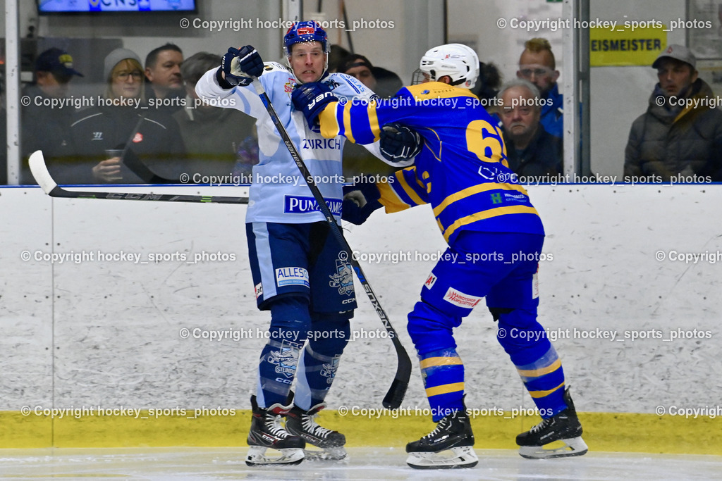 EHC Althofen vs. ESC Steindorf 6.3.2024 | #18 Pewal Martin ESC Steindorf, #65 Lungkofler Gerald EHC Althofen, EHC Althofen vs. ESC Steindorf 6.3.2024, EHC Althofen vs. ESC Steindorf am 06.03.2024 in Althofen (Stadthalle Althofen ), Austria, (Photo by Bernd Stefan)