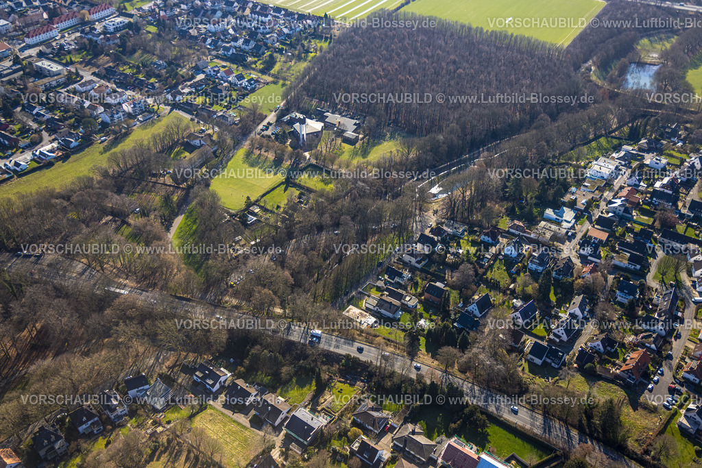 Unna230213376 | Luftbild, Bornekamp Park, kath. Kirche St. Martin und kath. Kita St. Martin, Unna, Ruhrgebiet, Nordrhein-Westfalen, Deutschland