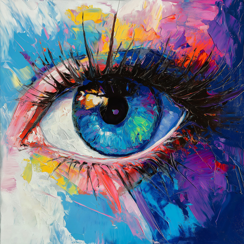 2408017 - Das Auge | Ein Auge im Stil eines modernen farbenfrohen Gemäldes. Bestellen Sie dieses Motiv als hochwertigen Kunstdruck in verschiedenen Ausführungen und Größen.