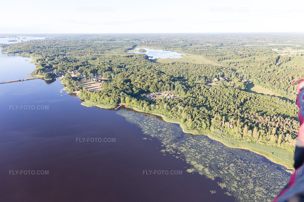 Aerial view: View of the town in Torne in the state Kronoberg, Sweden.Photo: IMG_108297.jpg taken on 06/30/2018 by Werner Riehm/FLY-FOTO.comResolution of the original: 5472 x 3648 px