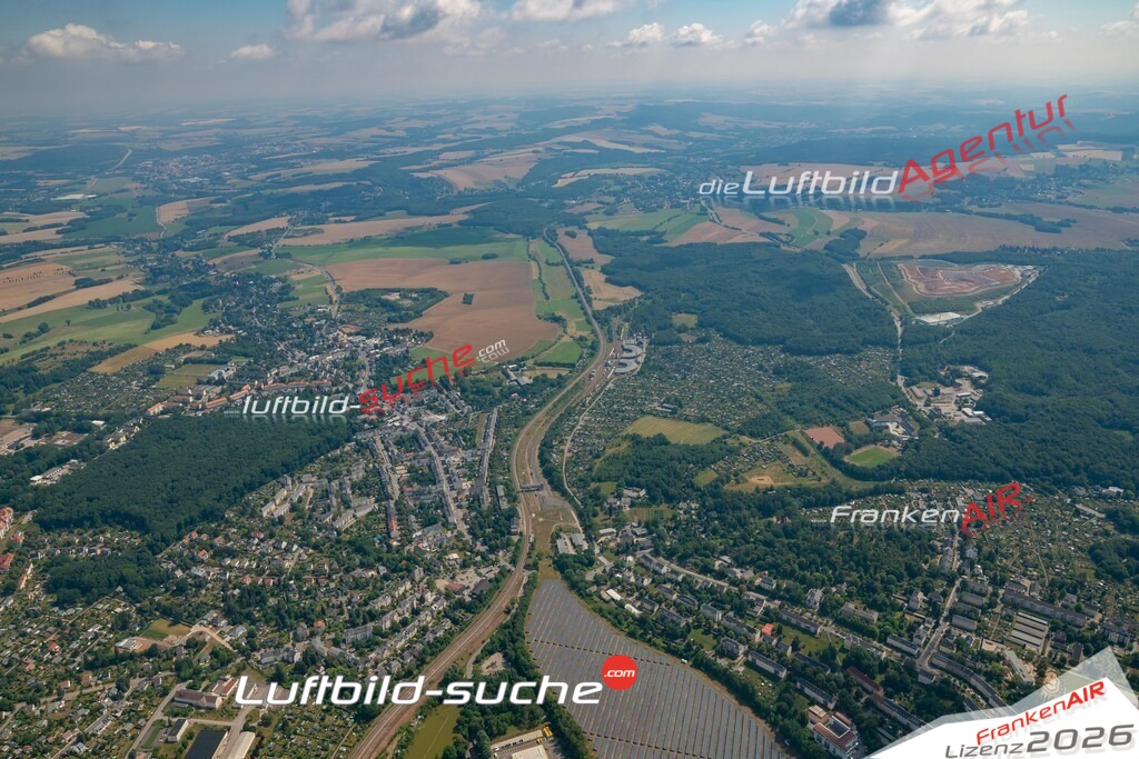 aktuelles Luftbild von Hilbersdorf Chemnitz - Luftaufnahme wurde 2018 von https://frankenair.de mittels Flugzeug (keine Drohne) erstellt.