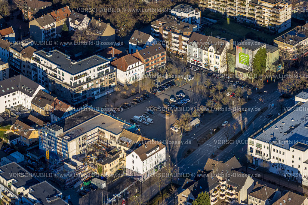 Gladbeck240108061 | Luftbild, Marktplatz mit Parkplatz, Baustelle Glückauf-Center Einkaufszentrum am Markt, Gladbeck, Ruhrgebiet, Nordrhein-Westfalen, Deutschland