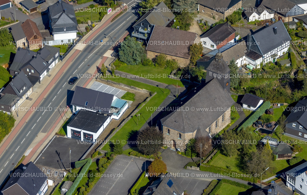 Lennestadt230909776Oberelspe | Luftbild, Kirche St. Maria Immaculata, Oberelspe, Lennestadt, Sauerland, Nordrhein-Westfalen, Deutschland