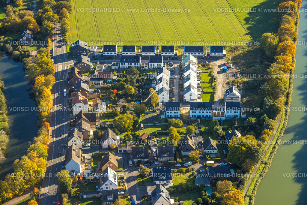 Hamm251001044 | Luftbild, Neubaugebiet für Wohnhäuser Im Fuchswinkel an der Lippestraße / Friedrichsfeld zwischen Fluss Lippe und Datteln-Hamm-Kanal, Uentrop, Hamm, Ruhrgebiet, Nordrhein-Westfalen, Deutschland