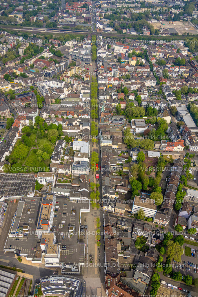 Herne240500376 | Luftbild, City Innenstadt Bahnhofstraße Fußgängerzone, Herne-Mitte, Herne, Ruhrgebiet, Nordrhein-Westfalen, Deutschland