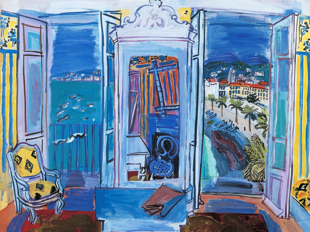 Raoul Dufy - Geöffnetes Fenster in Nizza | Moderne Wandbilder auf Leinwand, Acylglas, Alu-Dibond oder als Poster. Tauchen Sie ein in die Welt KI-generierter Kunstwerke - entdecken Sie hochwertige Kunstdrucke unserer Gemälde, Illustrationen und fotorealistischen Motive.
