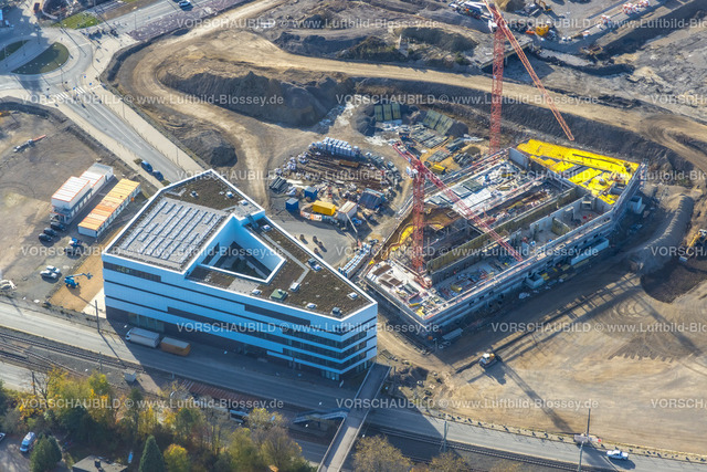 Bochum221100454 | Luftbild, Mark 51/7 Baustelle und Neubau Wissenschafts- und Technologiequartier, Forschungszentrum ZESS der Ruhr-Universität Bochum, ehem. Opel Gelände, Laer Laer, Bochum, Ruhrgebiet, Nordrhein-Westfalen, Deutschland