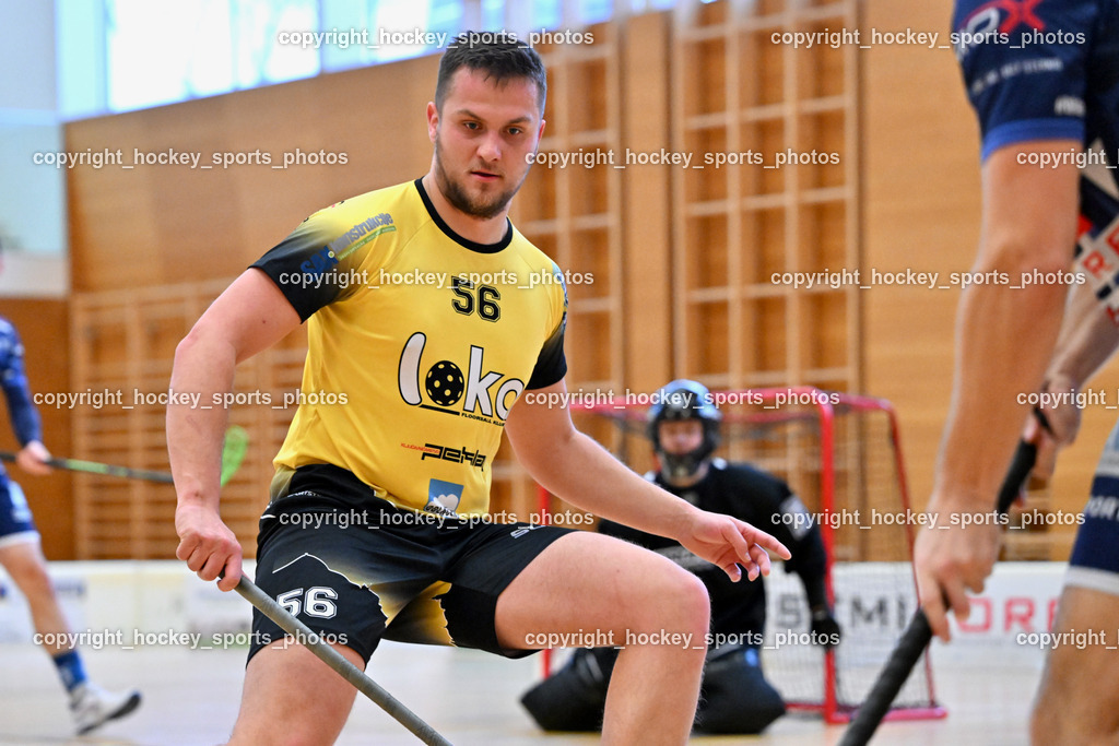 VSV Unihockey  vs. FBK Loka  | #56 Lovro Oblak FBK Loka, VSV Unihockey  vs. FBK Loka , VSV Unihockey  vs. FBK Loka  am 25.01.2026 in Villach (Ballspielhalle St. Martin), Austria, (Photo by Bernd Stefan)