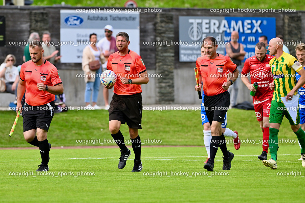 WSG Radenthein vs. St. Michael ob Bleiburg | Sifet Ljubijankic Referee, Christof Leitner Referee, Bernhard Krainz Referee, #12 Stefan Rauter WSG Radenthein, WSG Radenthein vs. St. Michael ob Bleiburg, WSG Radenthein vs. St. Michael ob Bleiburg  am 15.06.2024 in Radenthein (Sportplatz Radenthein), Austria, (Photo by Bernd Stefan)
