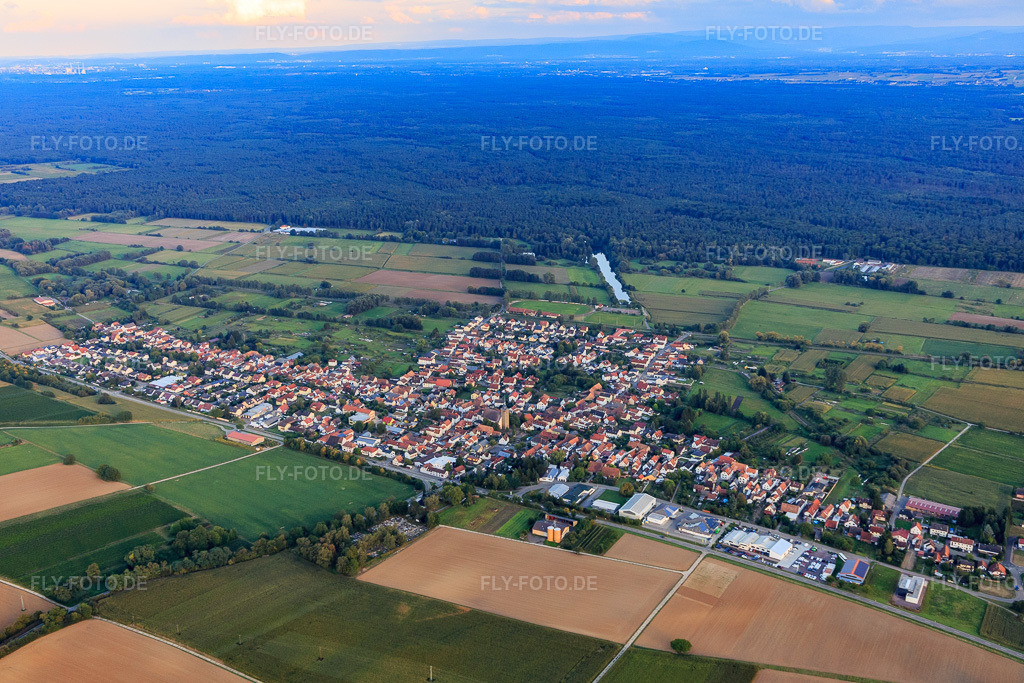 Luftbild: Ortsansicht mit Panzergraben aus Nordwesten in Steinfeld im Bundesland Rheinland-Pfalz in Deutschland. Foto: IMG_103249.jpg vom 03.09.2017 durch Werner Riehm/FLY-FOTO.de