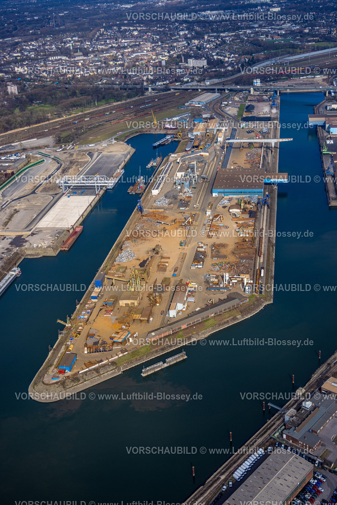 Duisburg240304322 | Luftbild, Duisport - Duisburger Hafen, Hafengebiet mit Ölinsel, Kohleninsel und Schrottinsel, Ruhrort, Duisburg, Ruhrgebiet, Nordrhein-Westfalen, Deutschland, Duisburg-N