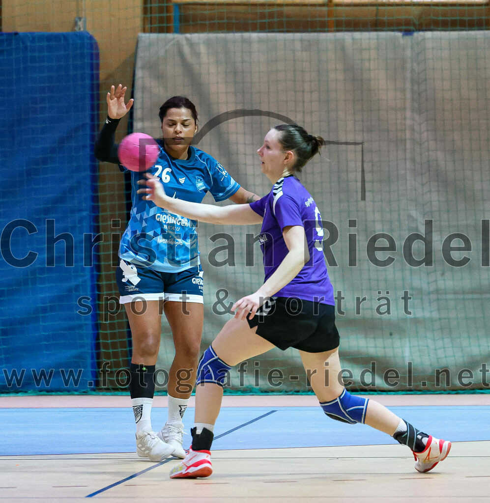 2023-01-21_004_SpVgg_Altenerding_gegen_TSV_Karlsfeld | Erding, Deutschland, 21.01.2023:
Handball, Bezirksoberliga Frauen Altbayern 2022 / 2023, 8. Spieltag, SpVgg Altenerding gegen TSV Karlsfeld, Endergebnis: 28:24

Laura Haitz (TSV Eintracht Karlsfeld, #26), Julia Kranich (SpVgg Altenerding, #9)

Foto: Christian Riedel / fotografie-riedel.net