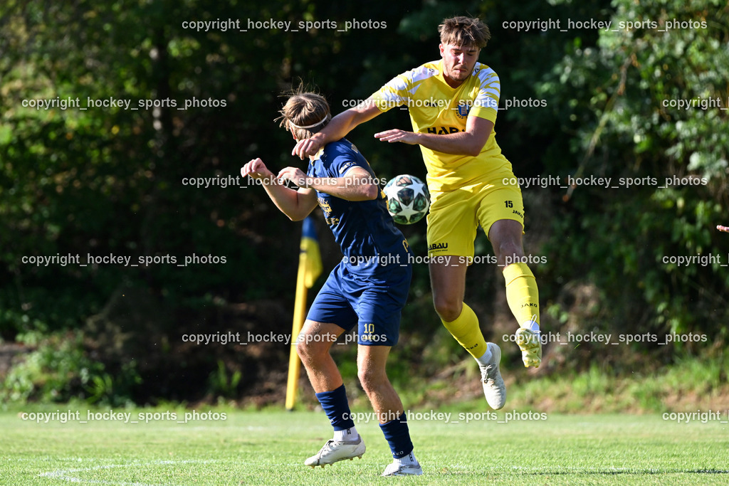 SV Malta vs. ATUS Velden | #10 Lukas Lausegger ATUS Velden, #15 David Luca Schretter SV Malta, SV Malta vs. ATUS Velden, SV Malta vs. ATUS Velden am 19.08.2025 in Malta (Sportplatz Malta), Austria, (Photo by Bernd Stefan)