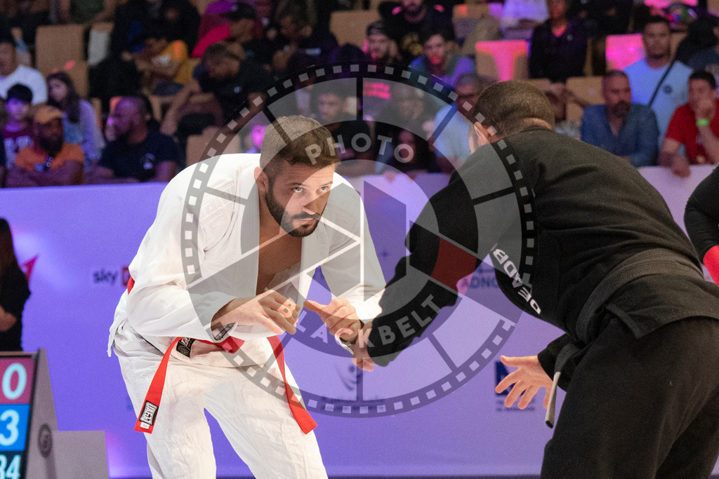20231107PBB3932 | Fighters compete during the AJP World Master Championship in the Mubadala Arena in Abu Dhabi, Arab United Emirates, on November 7, 2023.