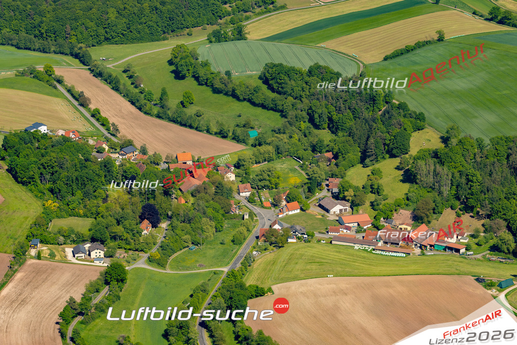 Luftaufnahme von Weißenbrunn Ebern Bild- Das Luftbild wurde 2025 vom UL-Flugzeug heraus erstellt ( keine Drohne ) - Hochauflösende Luftaufnahme -Nicht vergleichbar mit Google Maps oder Satelittenbilder- Die Geschenkidee !Mit Lizenz und Bildrechte bestellbar