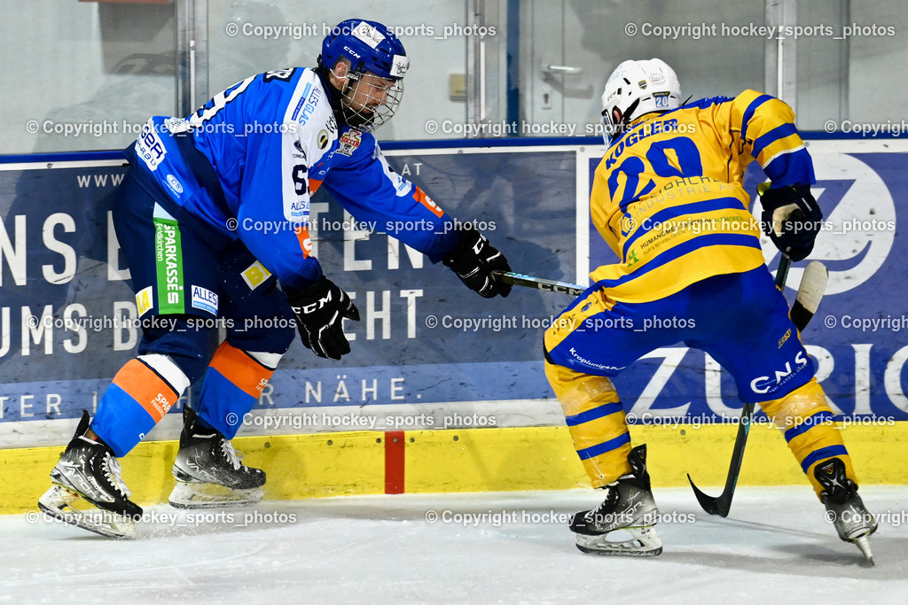 ESC SPARKASSE STEINDORF vs. EHC Althofen | #69 Kreuzer Philipp ESC Steindorf, #20 Kogler Benjamin EHC Althofen, ESC SPARKASSE STEINDORF vs. EHC Althofen, ESC SPARKASSE STEINDORF vs. EHC Althofen am 06.03.2026 in Steindorf (Ossiachersee Halle), Austria, (Photo by Bernd Stefan)