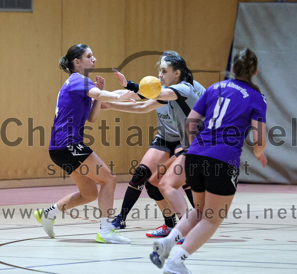 2022-11-12_015_SpVgg_Altenerding_II_gegen_SC_Kirchdorf | Erding, Deutschland, 12.11.2022:
Handball, Bezirksliga Frauen Altbayern 2022 / 2023, 5. Spieltag, SpVgg Altenerding II gegen SC Kirchdorf, Endergebnis: 24:19

Grit Kschischow (SpVgg Altenerding, #14), Johanna Taubmann (SpVgg Altenerding, #11)

Foto: Christian Riedel / fotografie-riedel.net