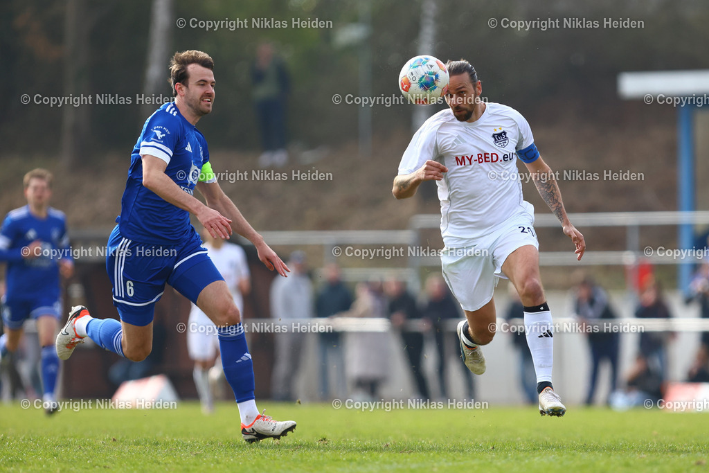NH_TuSDassendorf_NiendorferTSV_OberligaHamburg_21032026 | #20 Martin Harnik (TuS Dassendorf), #6 Fynn Huneke (Niendorfer TSV)Fußball I Herren I Gamesright Oberliga Hamburg I Saison 2025-2026  I 28. Spieltag I TuS Dassendorf - Niendorfer TSV I 21.03.2026 I Sportplatz Wendelweg