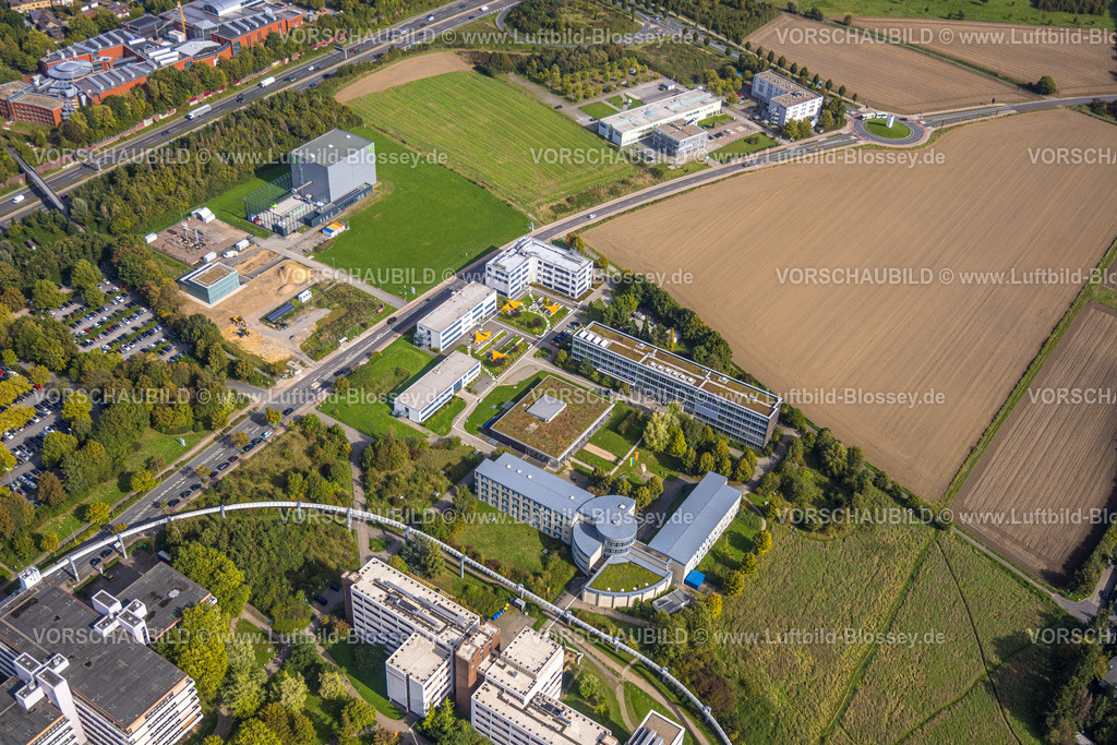 Dortmund231000559 | Luftbild, TU Technische Universität Dortmund und Fachhochschule Dortmund, Schwebebahnstrecke, TOP Tagungszentren AG und Courtyard by Marriott Hotel, Eichlinghofen, Dortmund, Ruhrgebiet, Nordrhein-Westfalen, Deutschland
