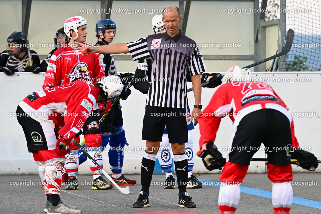 Team Zehenthof vs. HSC Eagles 7.7.2023 | Wassermann Michael Referee, #12 Lamereiner Leon, #10 Sunitsch Marco, #61 Andric Niklas