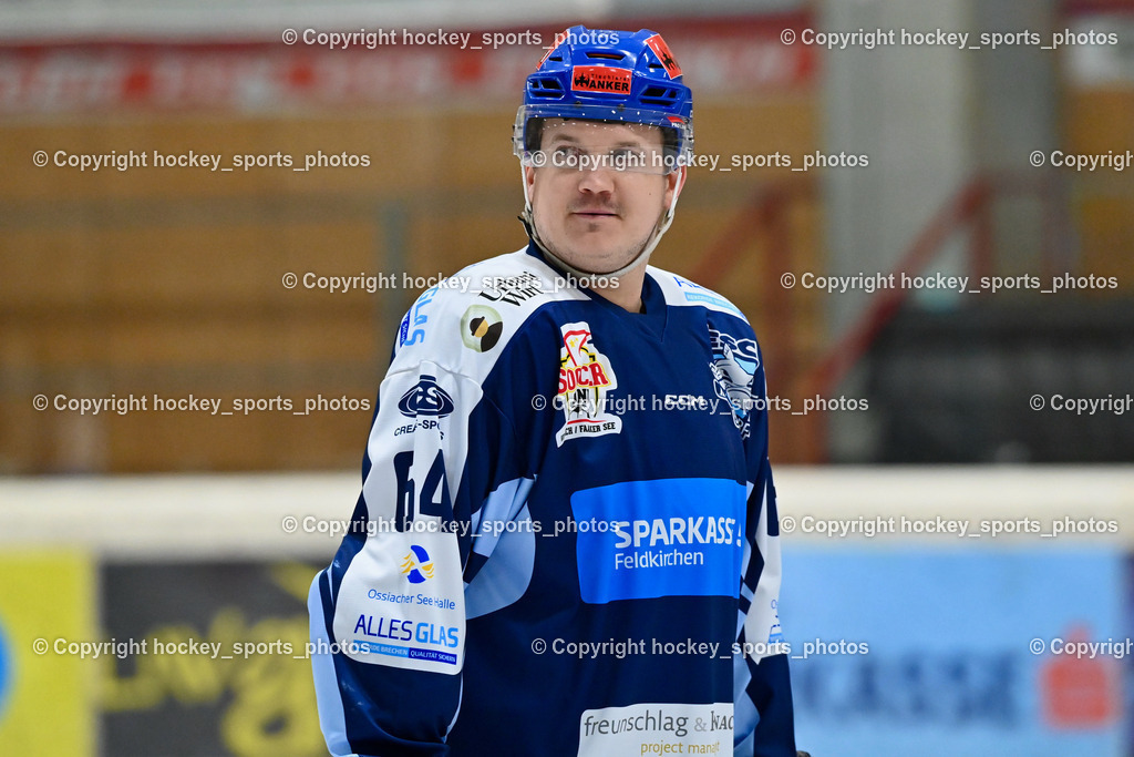 EC Hornets Spittal vs. ESC Steindorf 23.2.2024 | #64 Stichauner Fabian ESC Steindorf, EC Hornets Spittal vs. ESC Steindorf 23.2.2024, EC Hornets Spittal vs. ESC Steindorf 23.2.2024 am 23.02.2024 in Spittal an der Drau (Eissportzentrum Spittal), Austria, (Photo by Bernd Stefan)