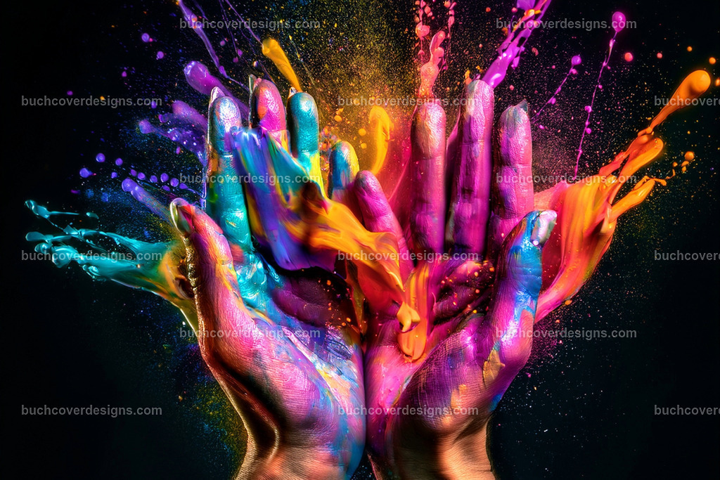 hands with paint (2) | Entdecken Sie kreative Buch Cover Designs für Self-Publishing-Autoren und Verlage! Unsere maßgeschneiderten Designs ziehen Leser an und bringen Ihre Geschichten visuell zum Leben. Lassen Sie uns Ihr perfektes Cover gestalten!