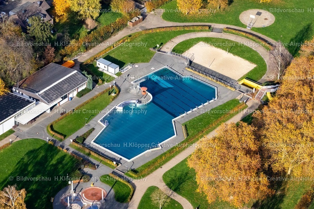 Luftbilder Herzogenrath-7386 | Luftbildfotografie Herbstluftbild Schwimmbad " Freibad Herzogenrath- Merkstein " in Herzogenrath - Realisiert mit Pictrs.com