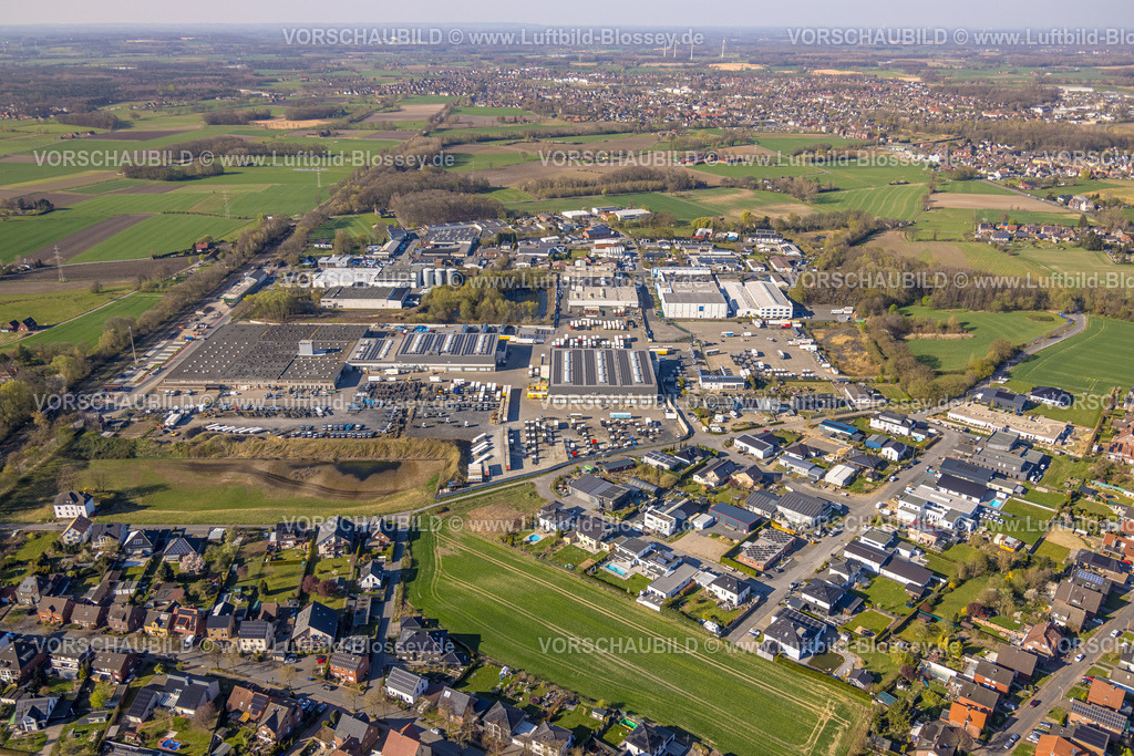 Selm250404548 | Luftbild, Gewerbegebiet Bahnhofstraße, Bork, Selm, Münsterland, Nordrhein-Westfalen, Deutschland