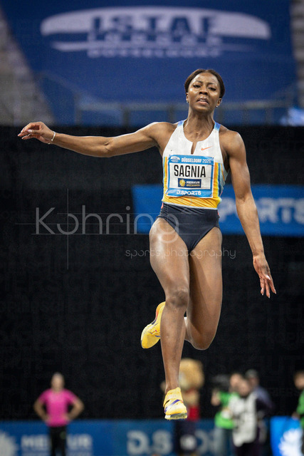 ISTAF Indoor; Duesseldorf, 24.01.2026 | DUESSELDORF, GERMANY - JANUARY 24:  Long jumper Khaddi Sagnia (SWE) during the ISTAF Indoor Dusseldorf at PSD Bank Dome on January 24, 2026 in Duesseldorf, Germany. 