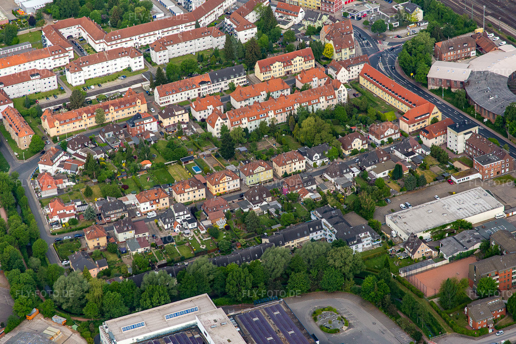 Luftbild: Stüvestr in Hameln im Bundesland Niedersachsen in Deutschland. Foto: IMG_079417.jpg vom 24.05.2015 durch Werner Riehm/FLY-FOTO.de
