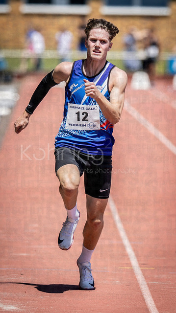 B&amp;S Kurpfalz Gala; Weinheim, 23.05.2026 | WEINHEIM, GERMANY - MAY 24: Adrian Fliedner (GER/VfL Altenstadt) during the B&amp;S Kurpfalz Gala am 23.05.2026 at the  Sepp-Herberger-Stadium in Weinheim (Baden-Wuerttemberg / Germany).