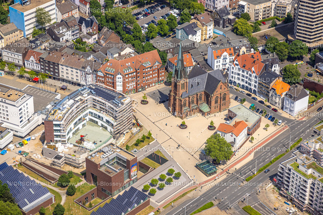 Herne220503043 | Luftbild, Baustelle und Neubau Europagarten am Europaplatz, Kreuzkirche, Herne-Mitte, Herne, Ruhrgebiet, Nordrhein-Westfalen, Deutschland