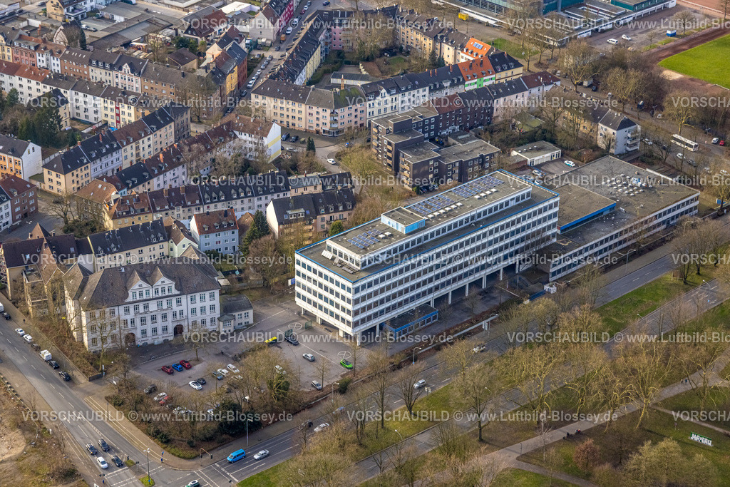 Gelsenkirchen250203137Sued | Luftbild, Berufskolleg für Technik und Gestaltung, Bildungseinrichtung, Musikschule Gelsenkirchen Unterrichtsgebäude Rolandstraße, Mehrfamilienhäuser Overhofstraße, Schalke, Gelsenkirchen, Ruhrgebiet, Nordrhein-Westfalen, Deutschland