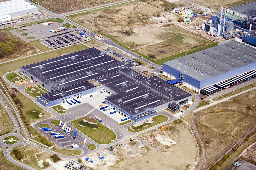 Luftbild: Werksgelände der Europack GmbH im Ortsteil Industriegebiet Wörth-Oberwald in Wörth am Rhein im Bundesland Rheinland-Pfalz in Deutschland. Foto: IMG_10243.jpg vom 08.04.2008 durch Werner Riehm/FLY-FOTO.de