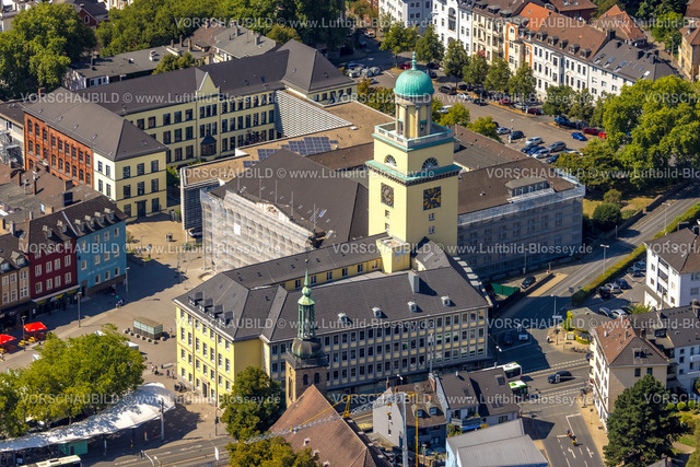 Witten220808804 | Luftbild, Rathaus und Rathausturm, Baustelle mit Sanierung, Schiller Gymnasium, Witten, Ruhrgebiet, Nordrhein-Westfalen, Deutschland
