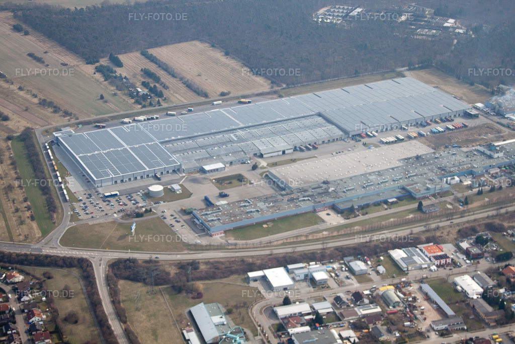 Luftbild: Goodyear Dunlop Tyres Germany in Philippsburg im Bundesland Baden-Württemberg in Deutschland. Foto: IMG_37817.jpg vom 12.03.2011 durch Werner Riehm/FLY-FOTO.de