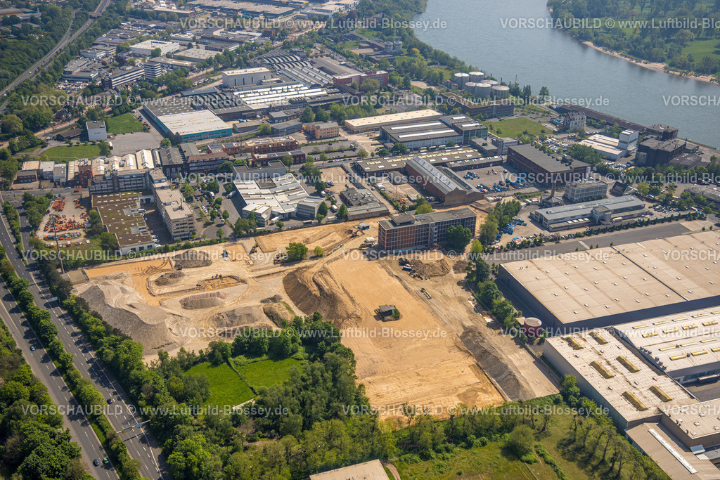 Duesseldorf240501379 | Luftbild, Baustelle am Gewerbegebiet Reisholzer Werftstraße, Düsseldorf Süd, Jobcenter, Holthausen, Düsseldorf, Rheinland, Nordrhein-Westfalen, Deutschland