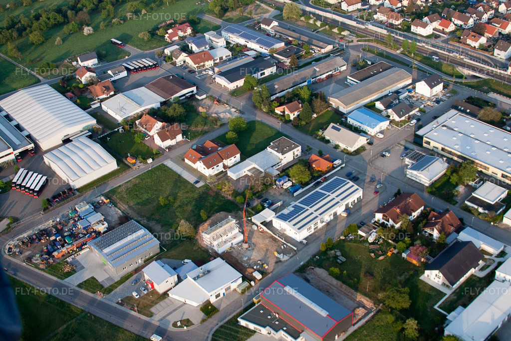 Luftbild: Industrie- und Gewerbegebiet Ost in Bietigheim im Bundesland Baden-Württemberg in Deutschland. Foto: IMG_40276.jpg vom 22.04.2011 durch Werner Riehm/FLY-FOTO.de