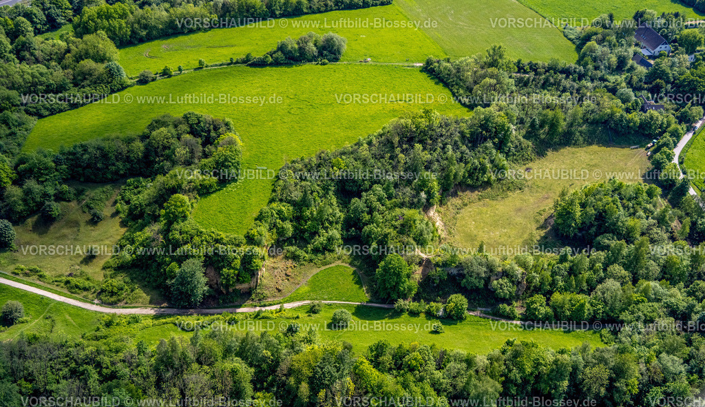 Buende240505195NSG-ImDoberg | Luftbild, Naturdenkmal Doberg, geologische Fundstätte tertiärer Fossilien, Ort mit Millionen Jahre Erdgeschichte, Doberg, Bünde, Ostwestfalen, Nordrhein-Westfalen, Deutschland