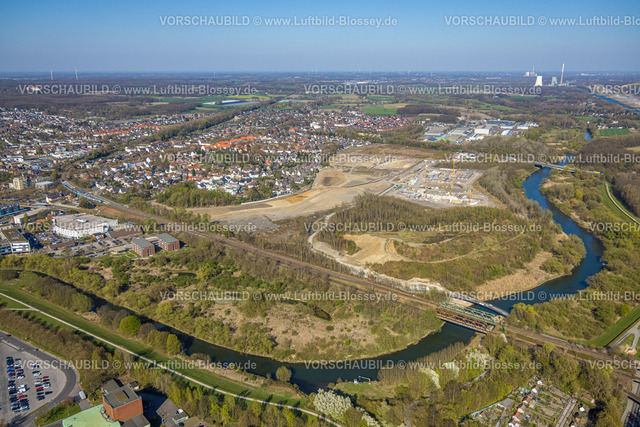Luenen250403586 | Luftbild, Baugebiet Westfaliastraße, Alte Viktoriazeche und Fluss Lippe, Lünen, Ruhrgebiet, Nordrhein-Westfalen, Deutschland