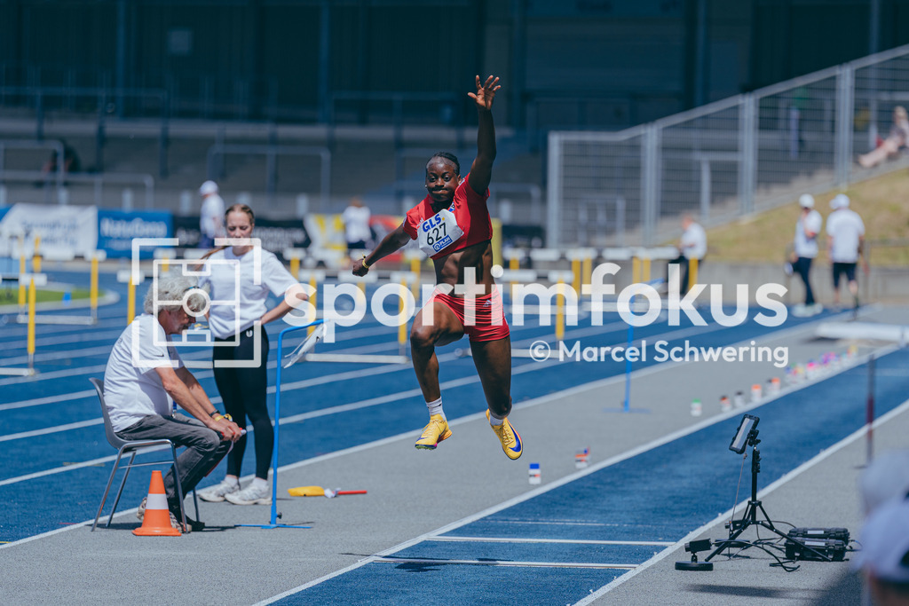 DM U23 U18 Bochum 2026 | Nadia Wema (Hamburger SV), Startnummer 627, Dreisprung, Deutsche Meisterschaften der U18 &amp; U23 2026, Lohrheidestadion Bochum-Wattenscheid, 04.07.2026 Foto: Marcel Schwering / sportimfokus - Realisiert mit Pictrs.com