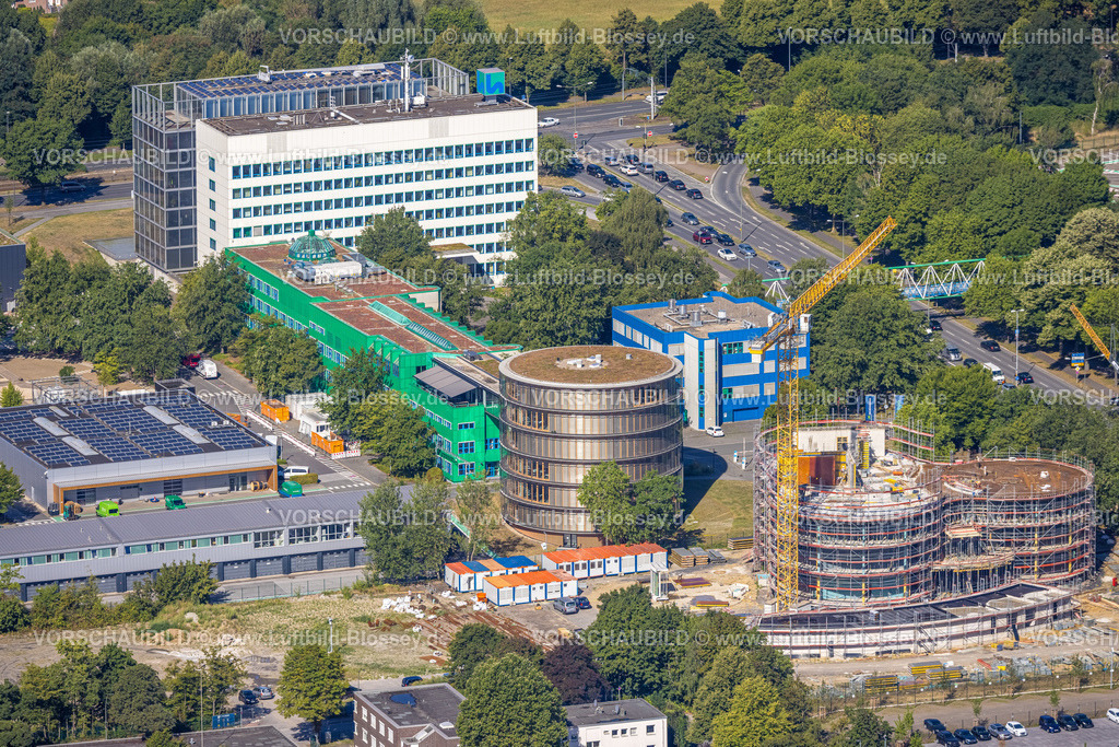 Gelsenkirchen220801528Buer | Luftbild, Gelsenwasser AG Wasserversorgungsunternehmen sowie Baustelle Daimlerstraße, Erle, Gelsenkirchen, Ruhrgebiet, Nordrhein-Westfalen, Deutschland