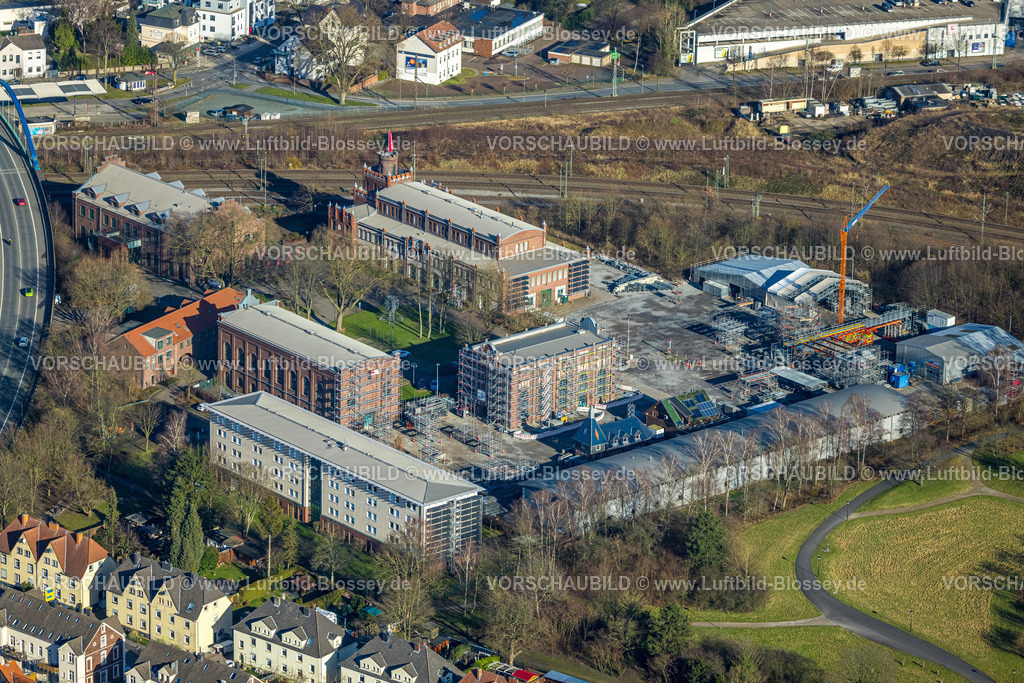 Dortmund240102570 | Luftbild, Bildungszentrum Hansemann mit Baustelle ehemalige Zeche Adolf von Hansemann, Oestrich, Dortmund, Ruhrgebiet, Nordrhein-Westfalen, Deutschland